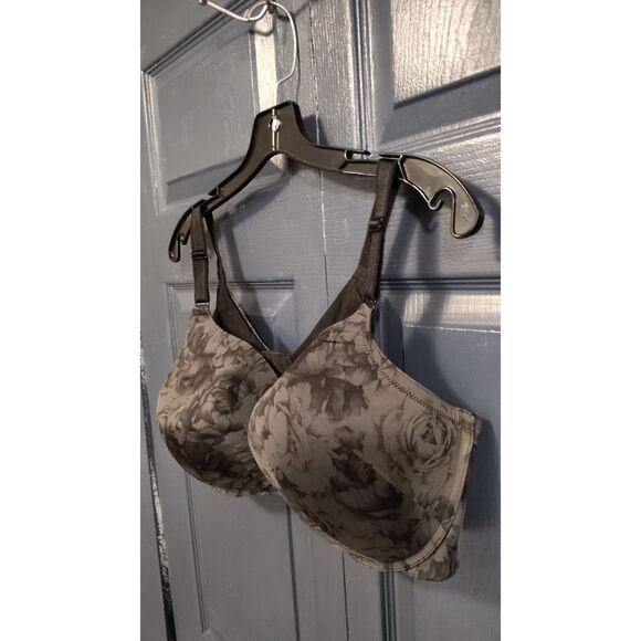 Torrid Curve Underwire Charcoal Floral Design Bra 46DD - Picture 2 of 4